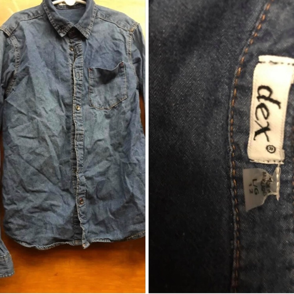Boys size 12 Denim button down shirt.